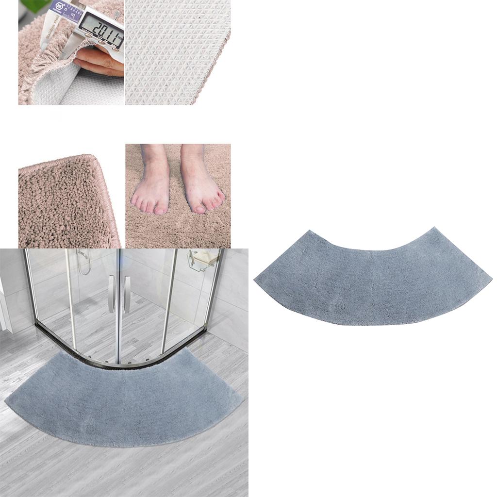 Sector Shower Mat Non Slip Bathtub Carpet for Bathroom Gray