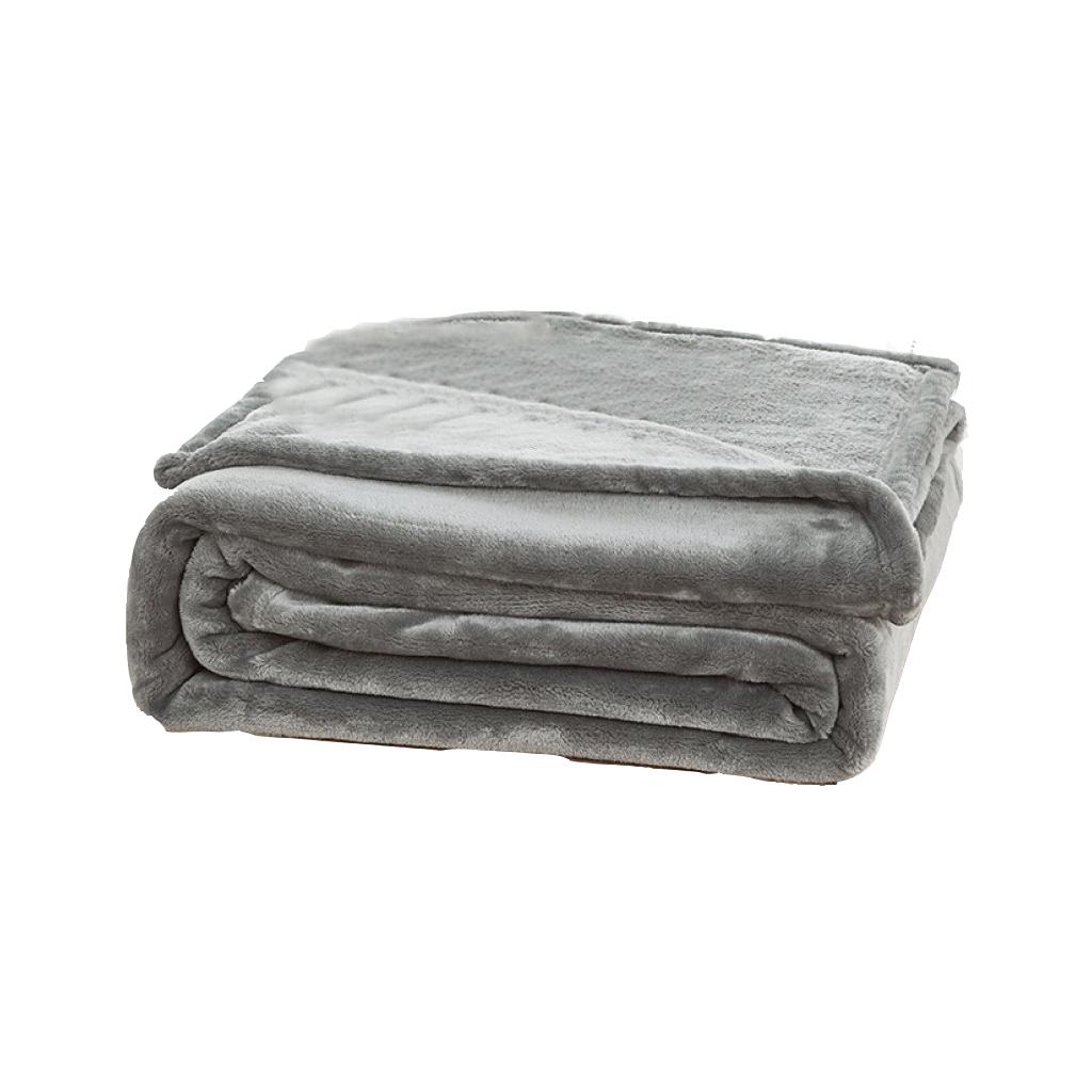 Solid Thicken Flannel Blanket Fuzzy Bed Sheet Fleece Blanket 180x200cm Gray