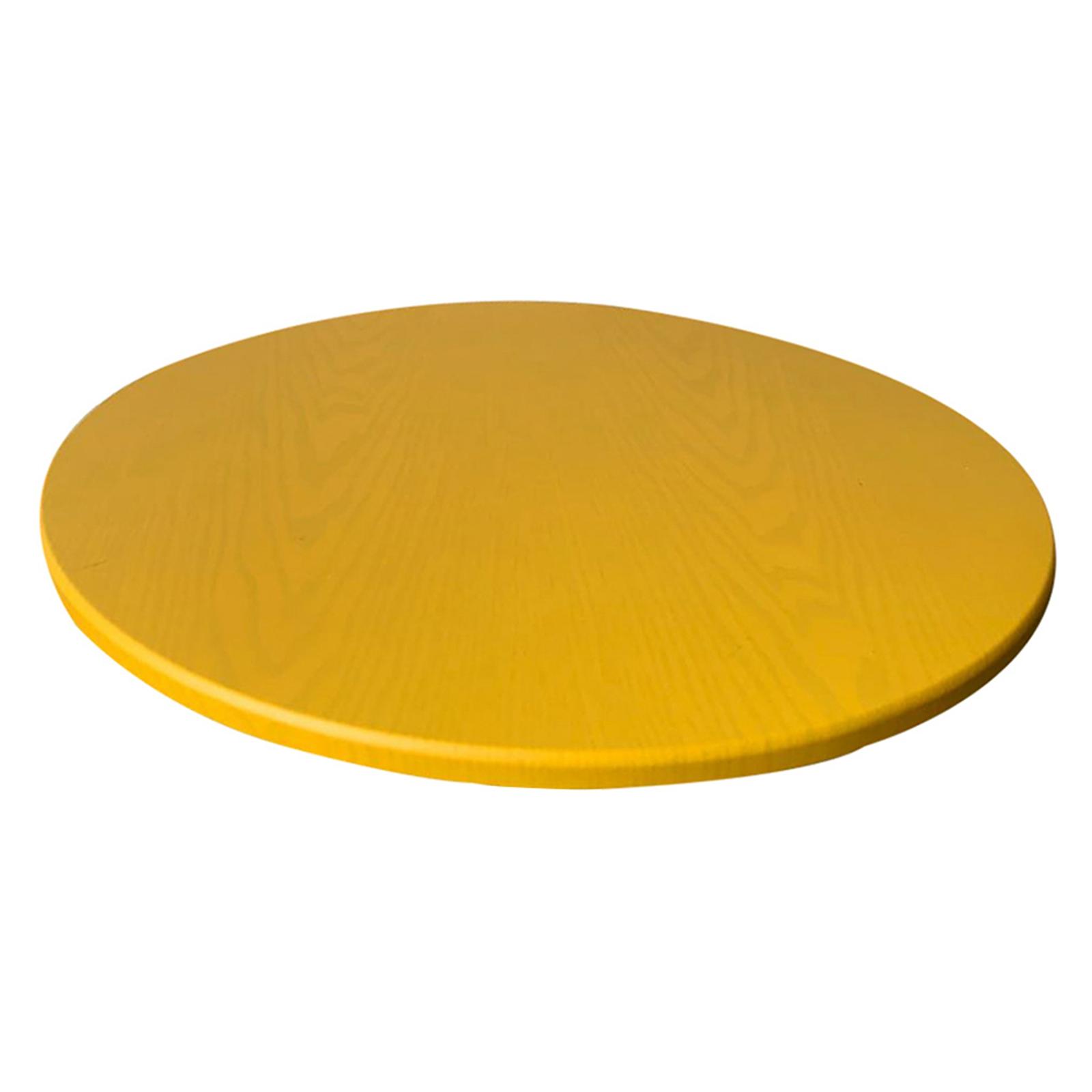 Waterproof Non-slip Round Fitted Tablecloth Table Cover Cloth 120cm Yellow