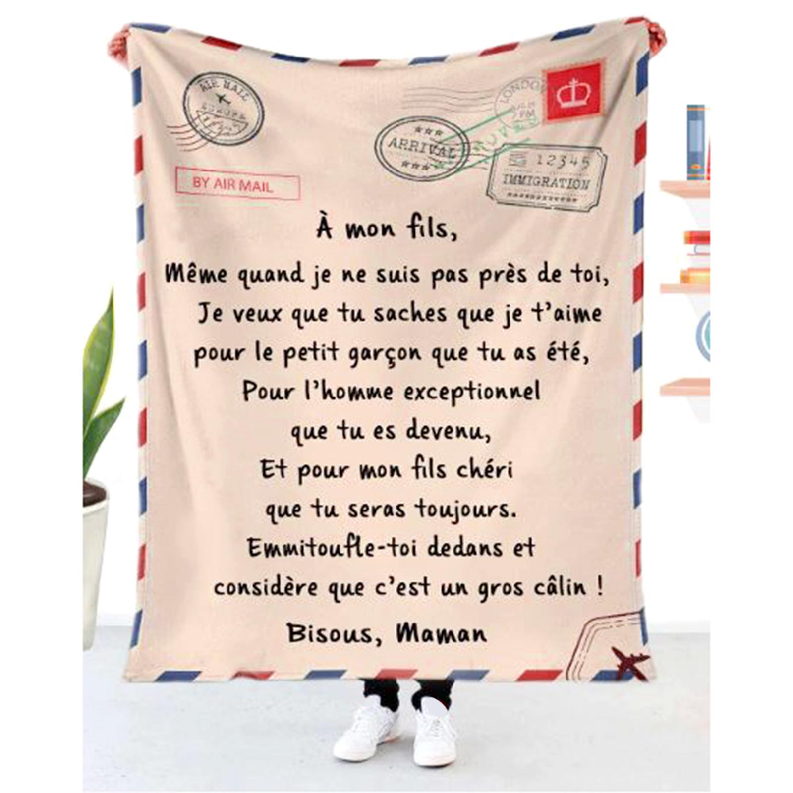 Blanket Letter Printed Quilts Flannel Blankets Gifts Style 1 150x200cm