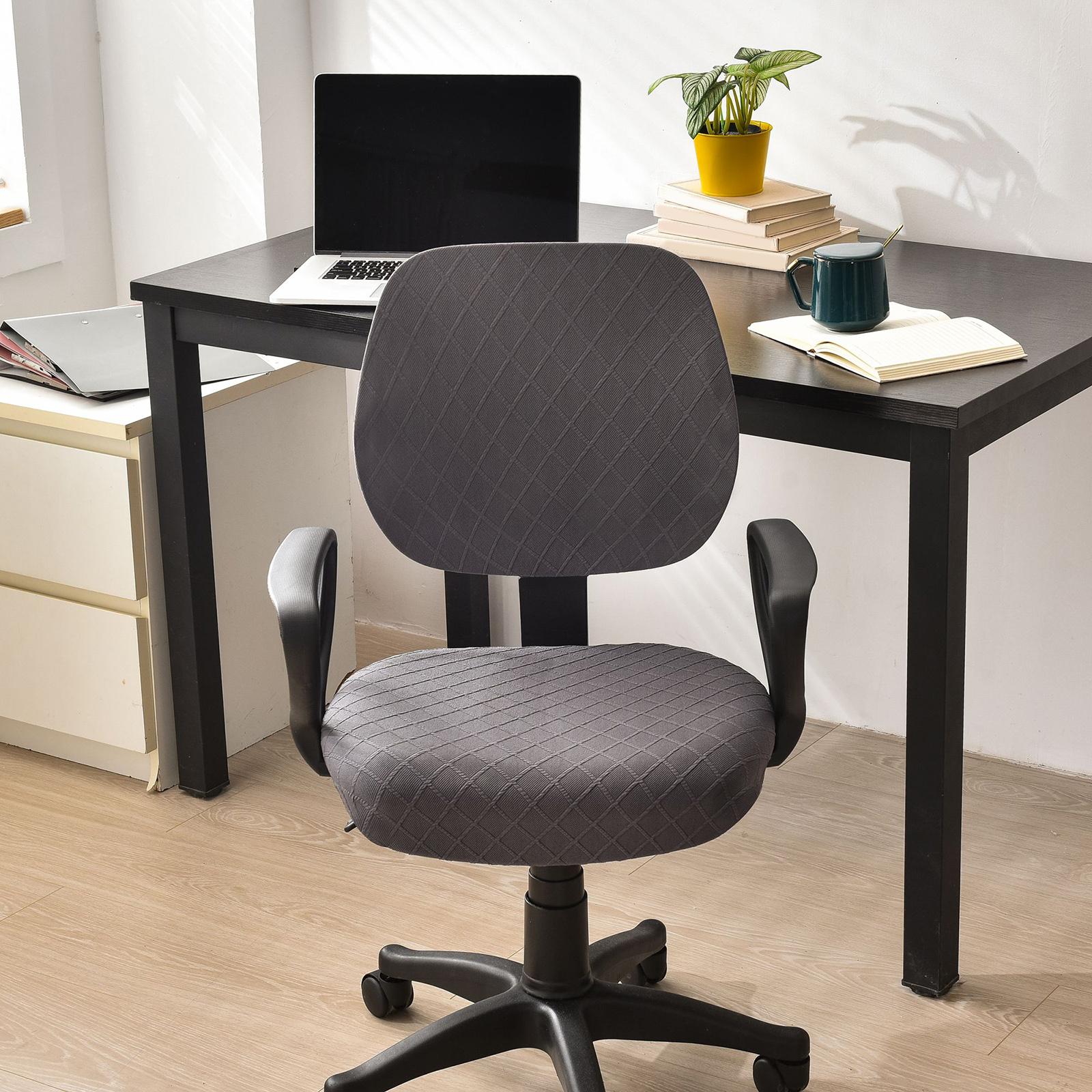 Separated Rotate Chair Seat Cover Slipcover Removable for Computer Chair gray
