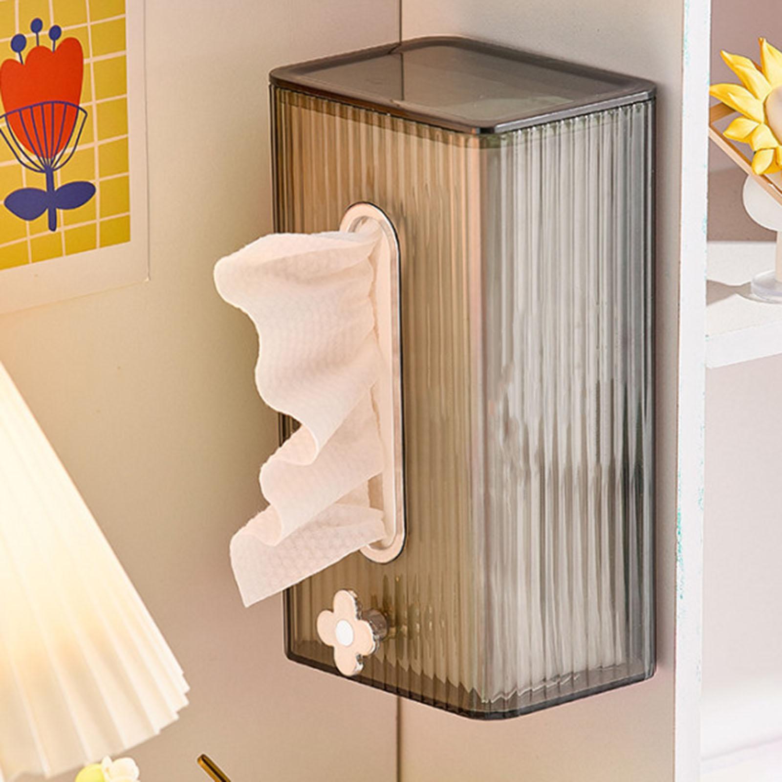 2pcs Tissue Box Holder with Cover Self Adhesive Modern for Desktop 