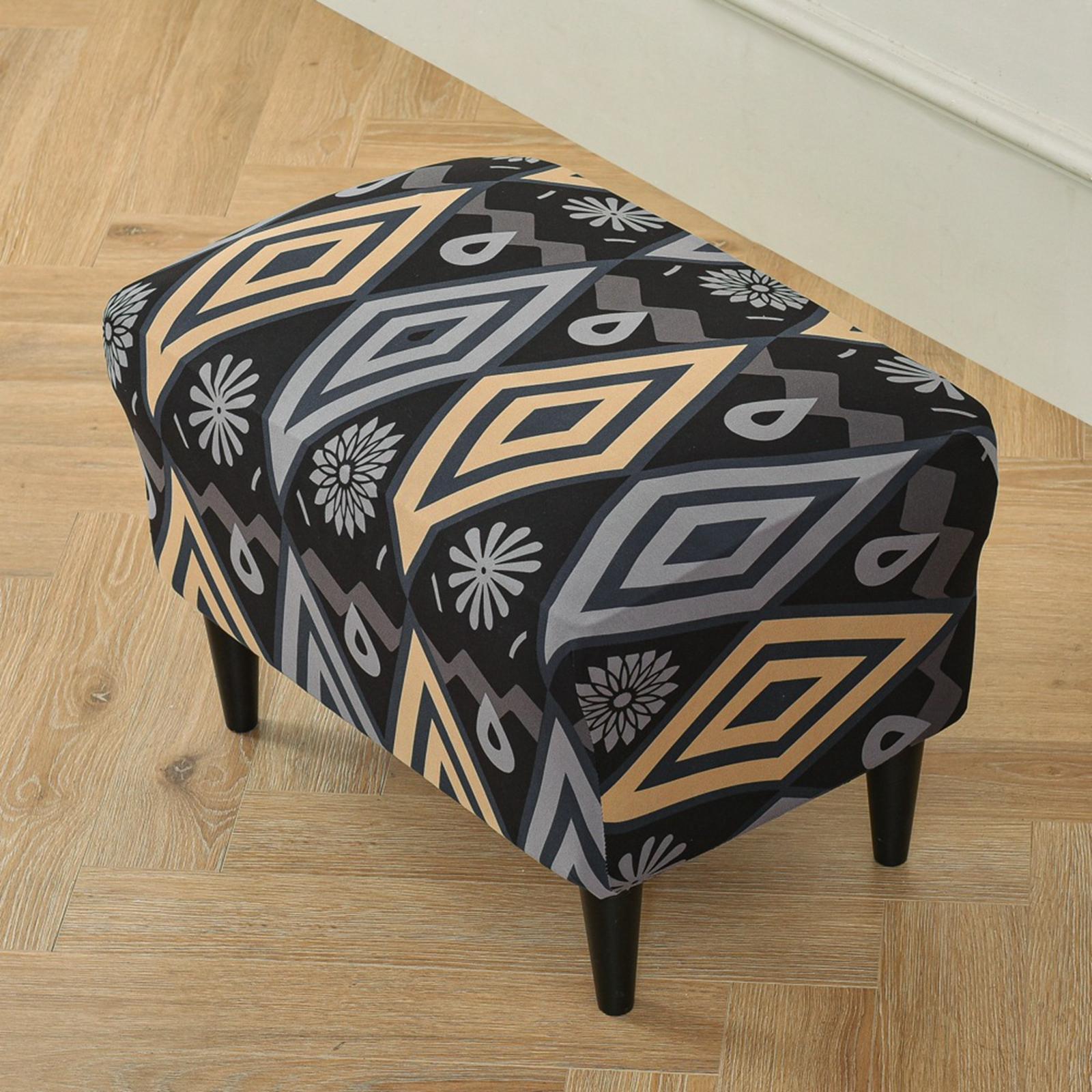 Stretch Ottoman Covers Printed Protector Cover Modern Living Room Style B