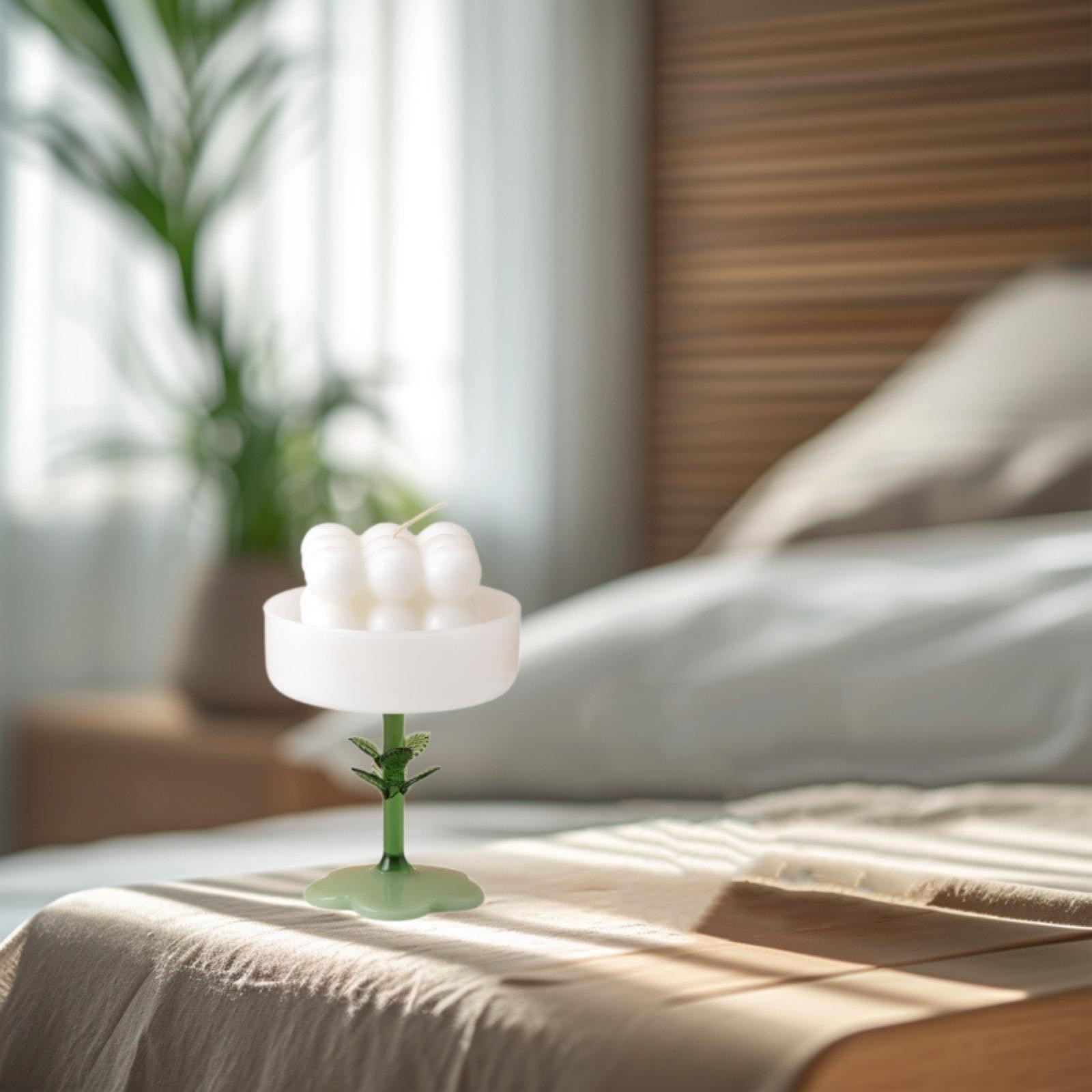 Candlestick Desktop Glass Candle Holder for Fireplace Home Living Room