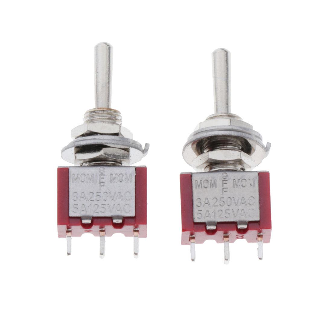 2pcs Precision Toggle Switch Double Self-resetting 3 Way Toggle Switch