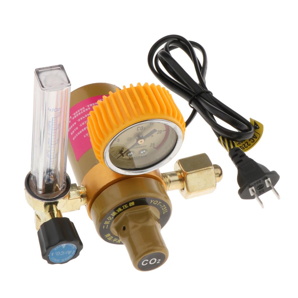 Co2 Carbon Dioxide Pressure Reducer Heated Pressure Gauge Regulator