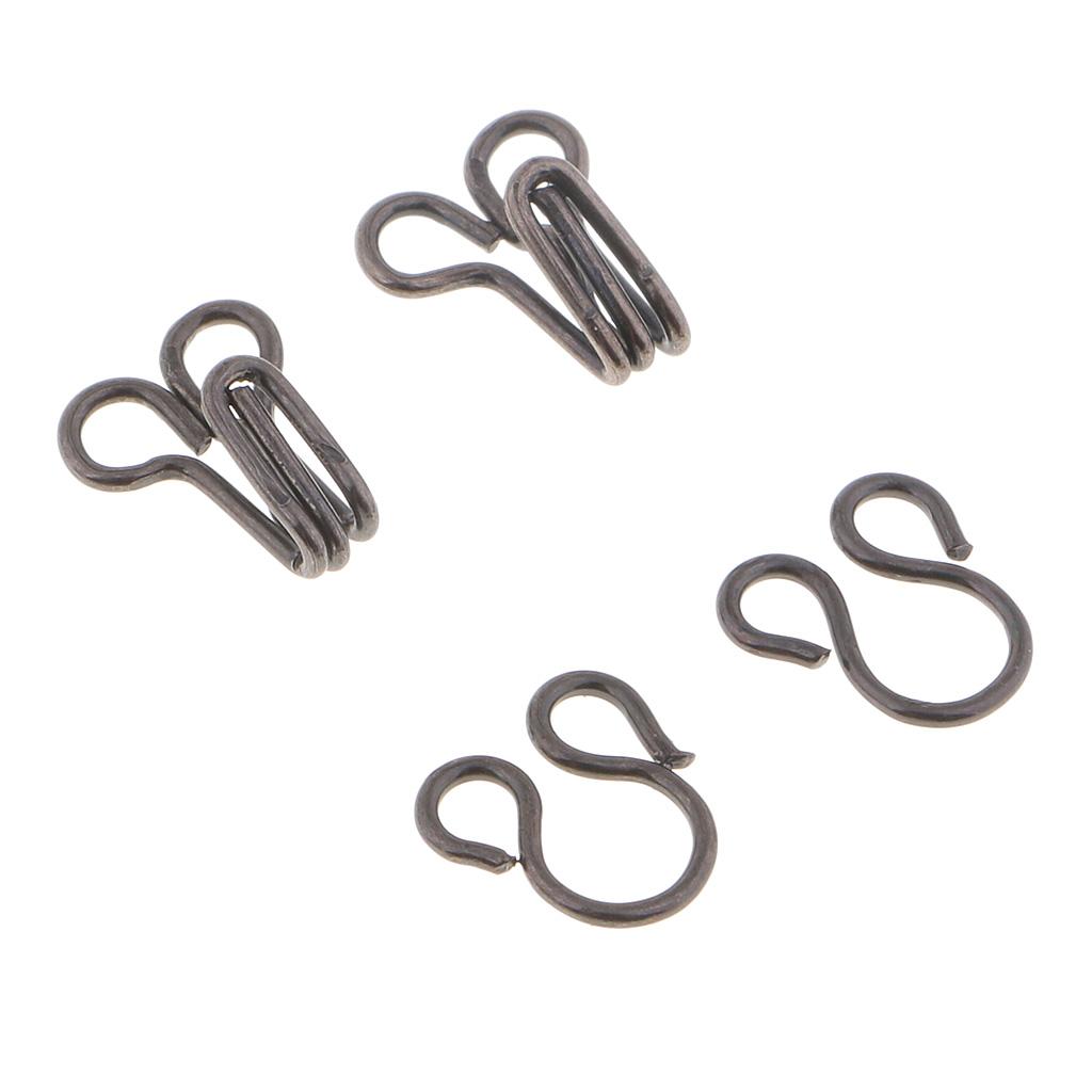 100 Sets DIY Metal Hook and Eye Fasteners Collar Hook for Dressmaking
