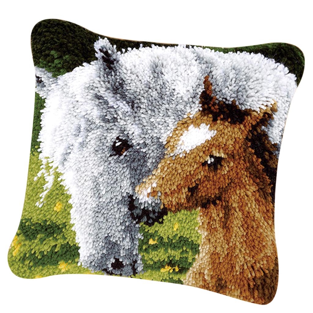 Animal Pattern Latch Hook kit Pillow Making Kit Includes Basic Tool for