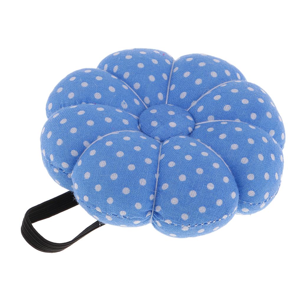 Pumpkin Wrist Wearable Needle Pin Cushion for DIY Sewing Crafts Blue