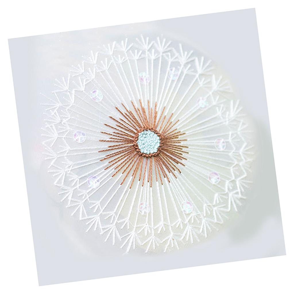 Handmade Embroidery Starter Kit with Pre-printed Pattern Dandelion