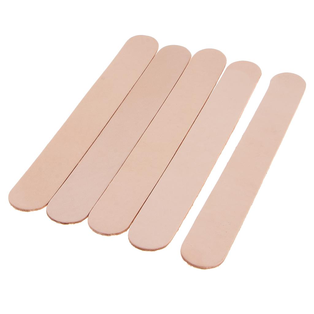 5Pcs Vegetable Tanned Leather Strap Cowhide Leather Strip 11.9Inch Long