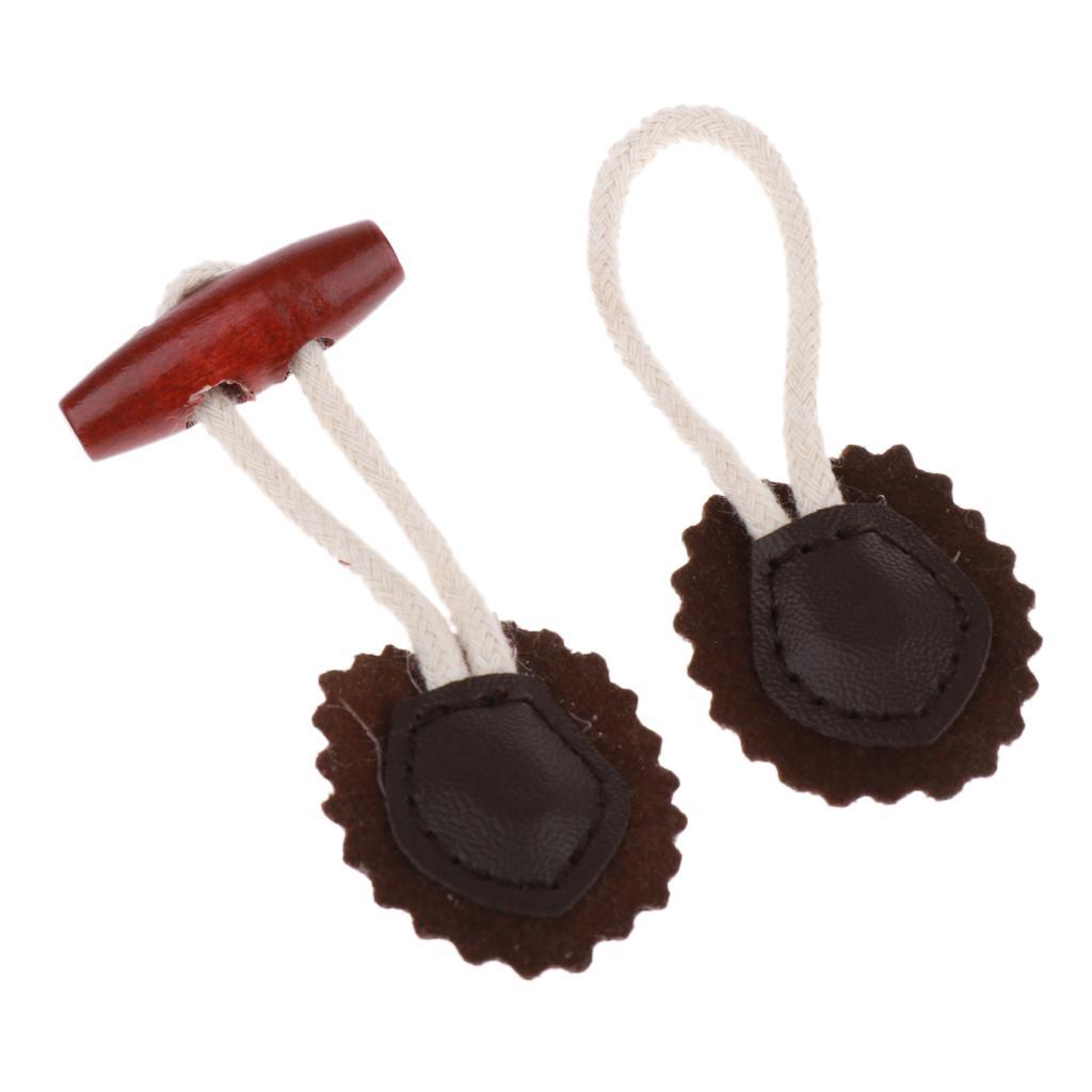 6x PU Leather HORN Toggle Buttons for Duffle Coat Clothes Sewing ...