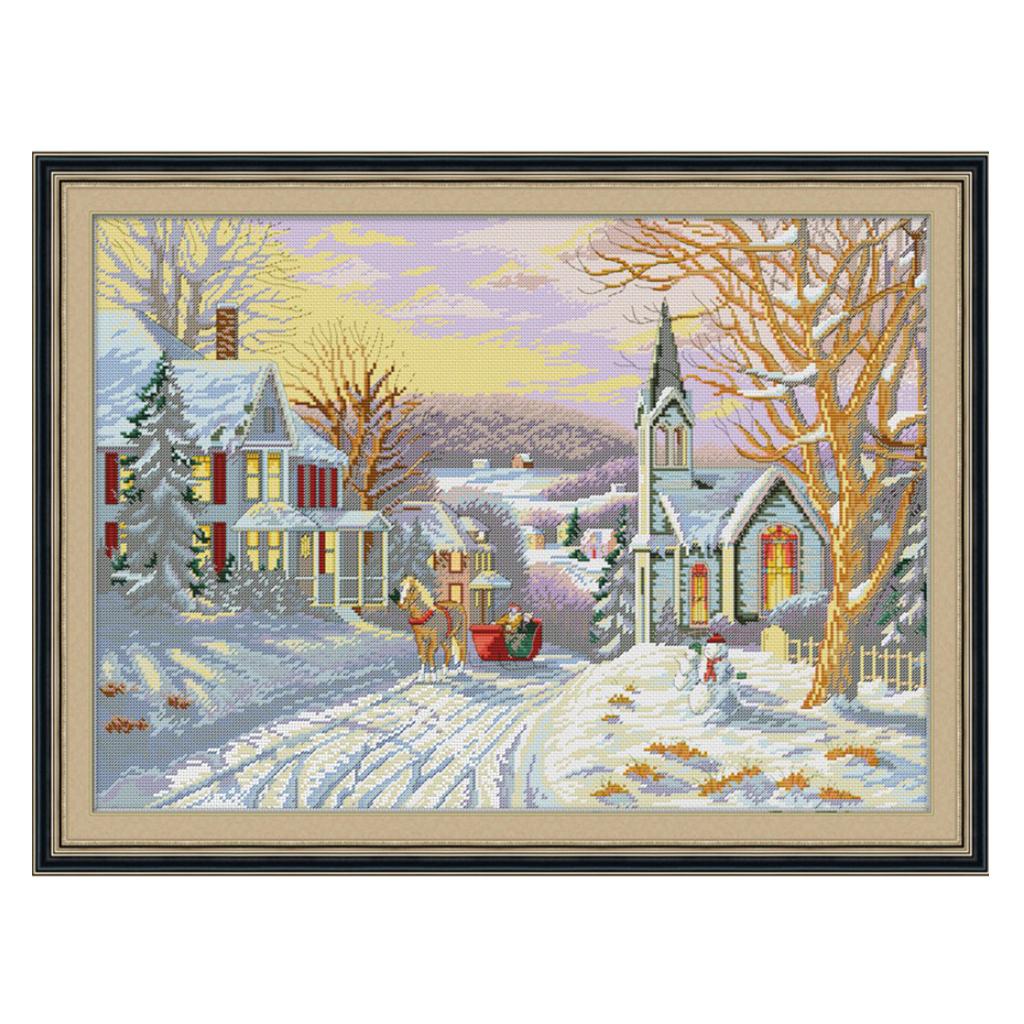 Dimensions Crafts Stamped Cross Stitch Kits 11CT Embroidery Kits - Winter
