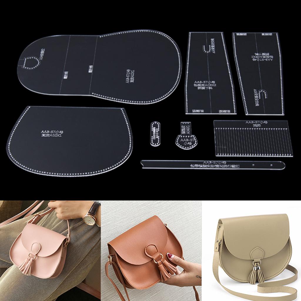 8pcs/Set Clear Acrylic Shoulder Bag Stencil Template DIY Leather Craft Tools