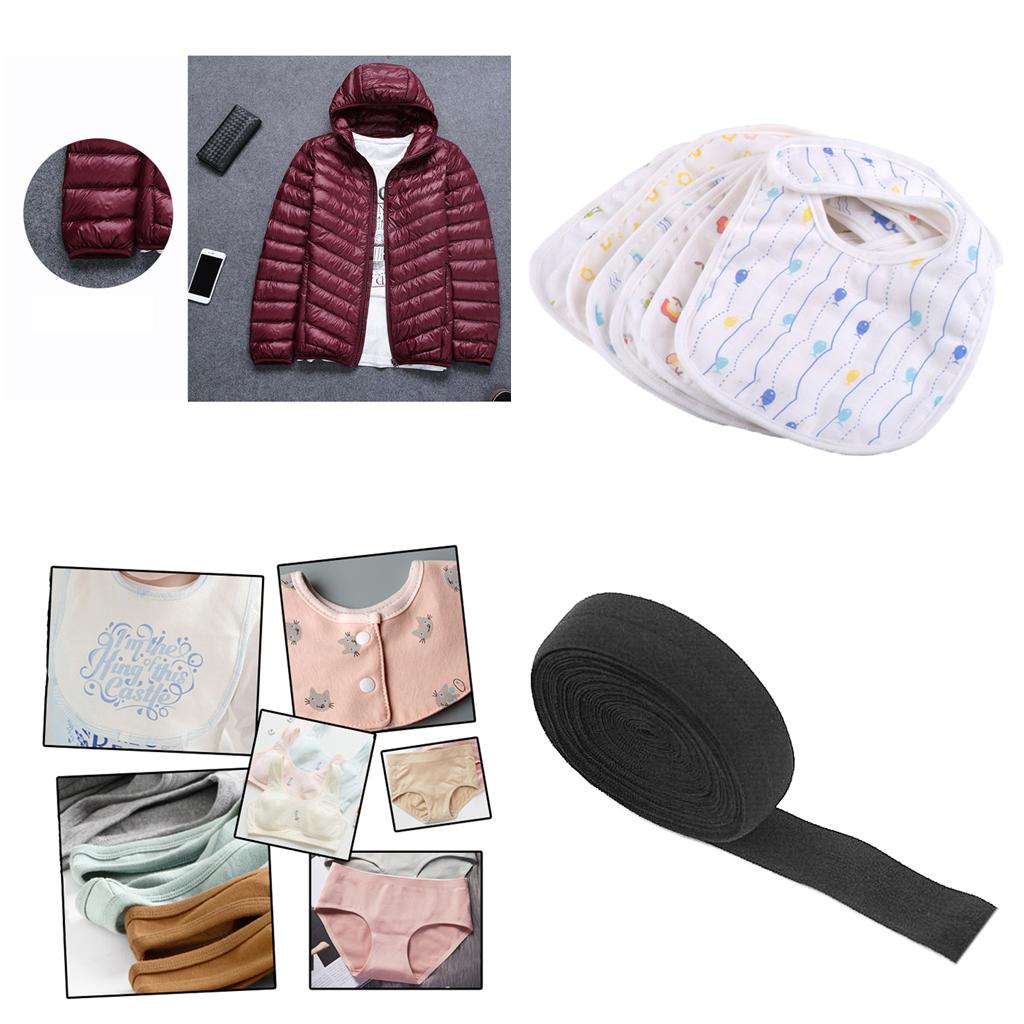 2Roll 2cm Elastic Flat Bias Binding Tape Craft Clothing Sewing Braided Rope