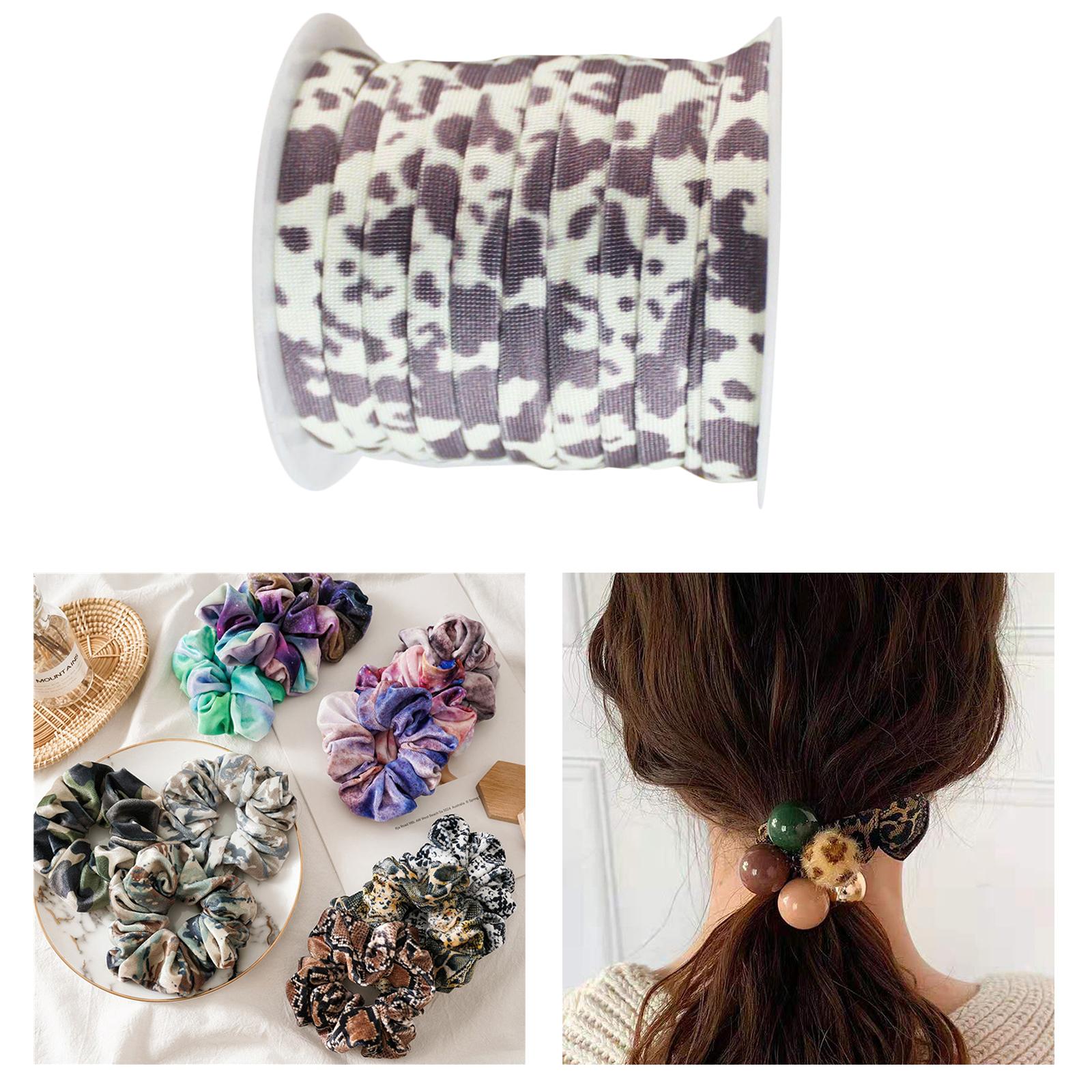 Jacquard Elastic String Heavy Stretch Bungee for Mask Crafts Green Leopard