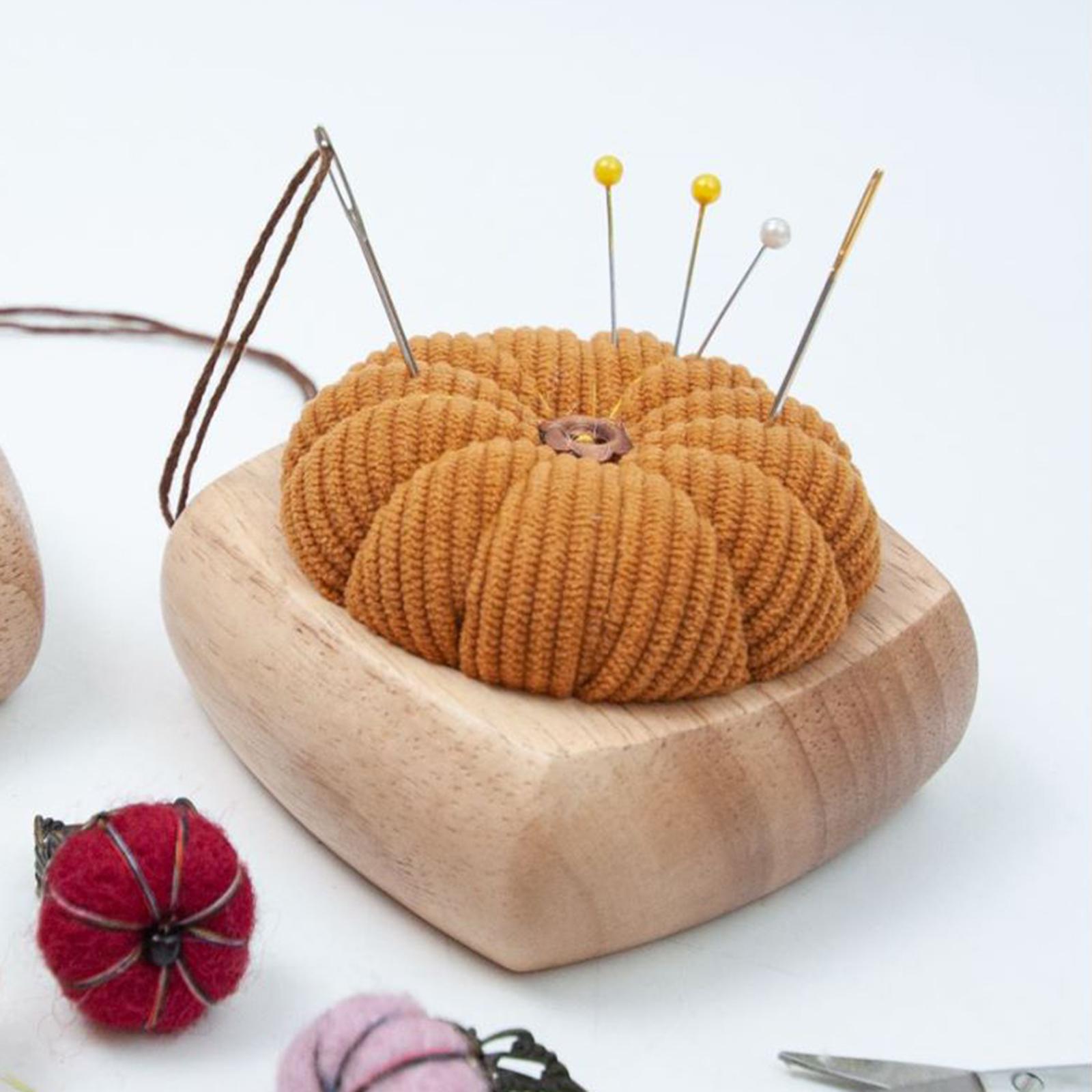 Pincushion Kit Durable Pumpkin Shaped for Quilting Embroidery Craft Projects Yellow