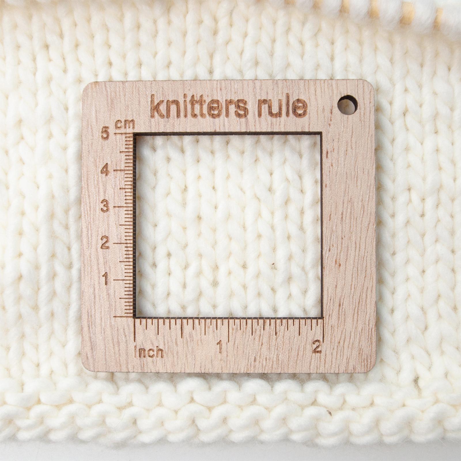 2xKnitting Gauge Ruler Small Craft Square Creative Wooden for Crochet Beginner