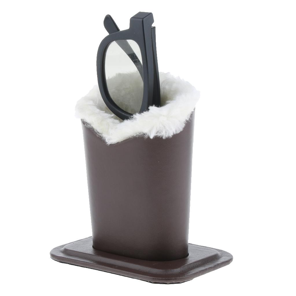 Eyeglass Holder StandPlush Lined Protective Glasses Case for Desk/End