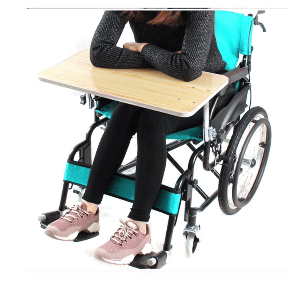 Durable Wood Wheelchair Lap Tray Wheelchair Table Desk for Eating Reading 