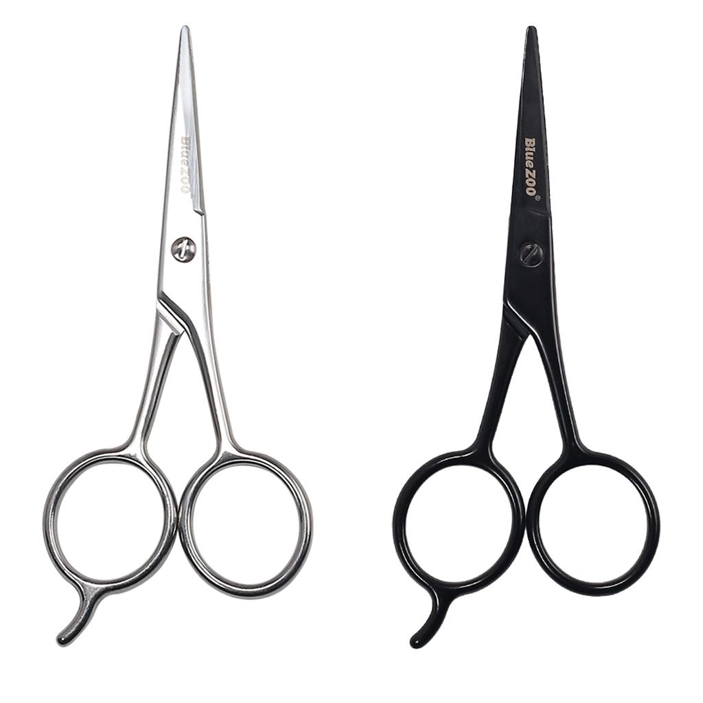 2xStainlessSteel Nose Hair Beard Eyelashes Scissor Eyebrow Trimmer Makeup Tool