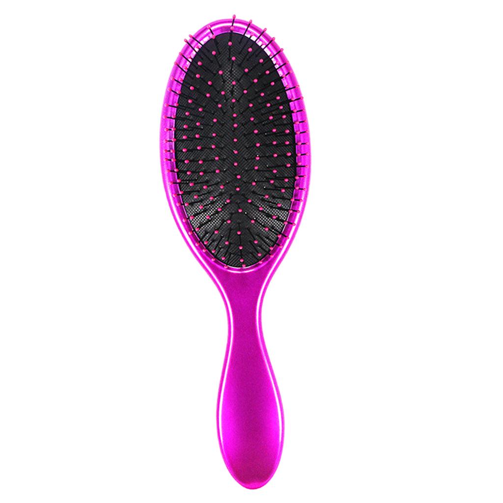 Oval Nylon Paddle Brush Massage Cushioned Hairbrush Hair Detangler Comb Rose Red