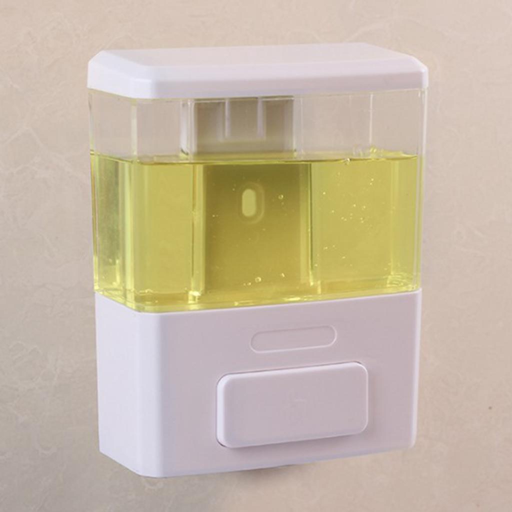 Wall Mount Shampoo Lotion Shower Soap Dispenser Manual Gel Dispenser White