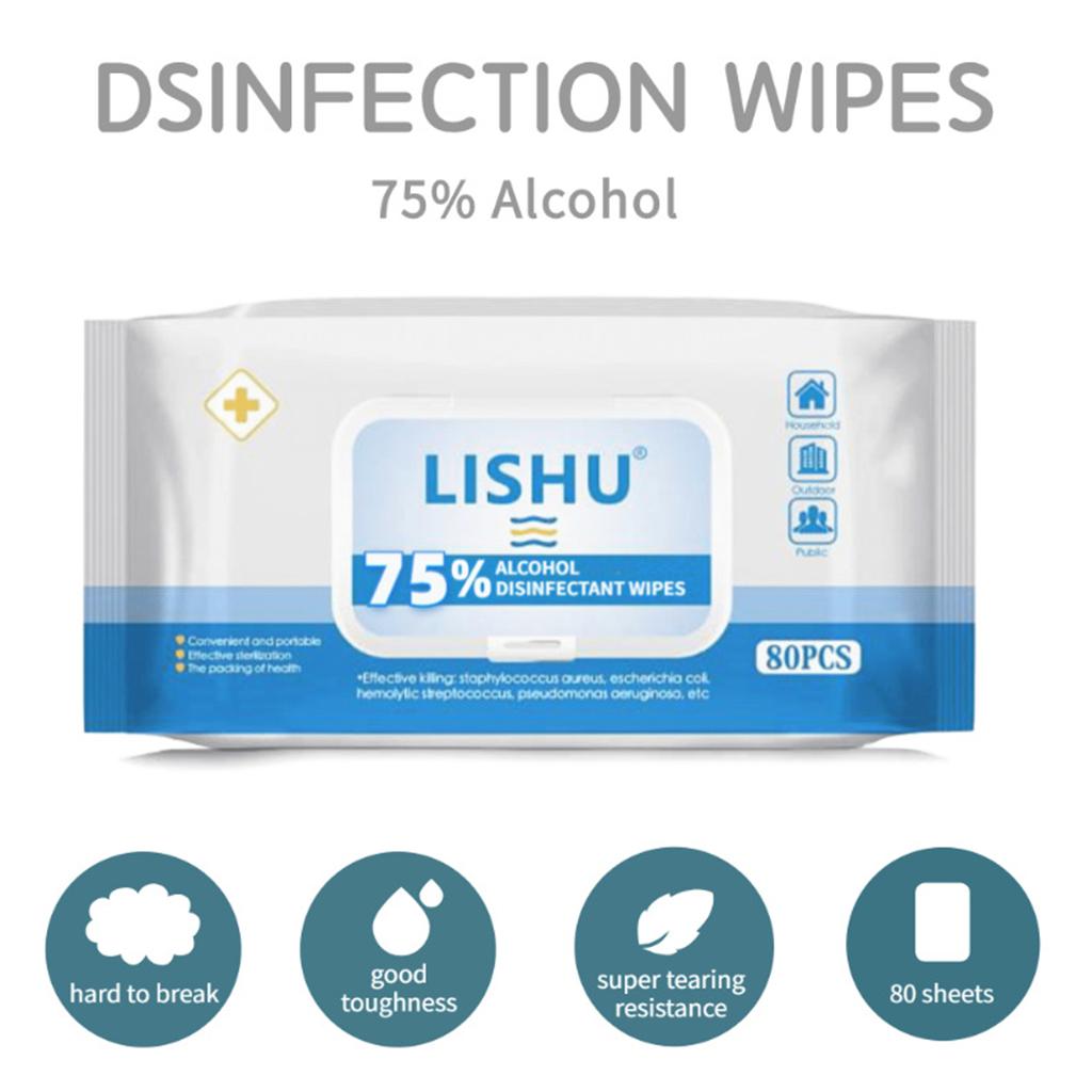 80Pcs/Bag Wipe Pad Sheet Disposable Skin Surface Wipes 75 Alcohol