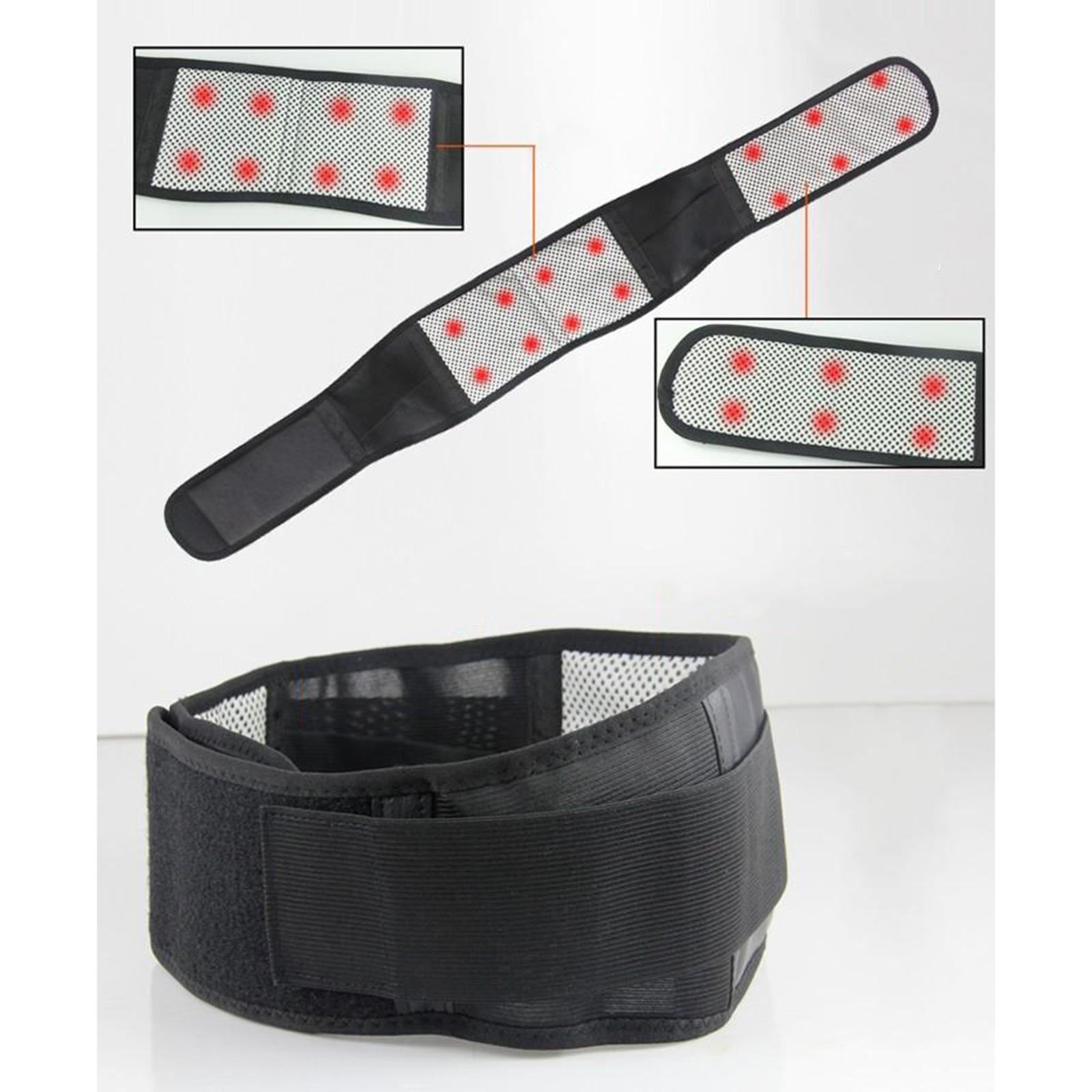 2xAdjustable Magnetic Therapy Self-Heating Back Waist Support Belt Strap L