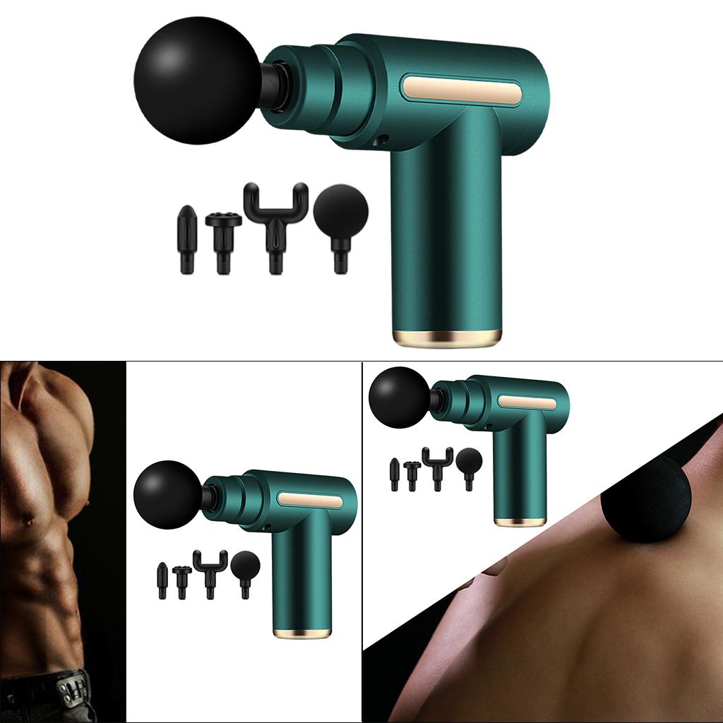 Muscle Massage Gun Percussion Massager Portable 6 Speed for Type-C Charge Green 