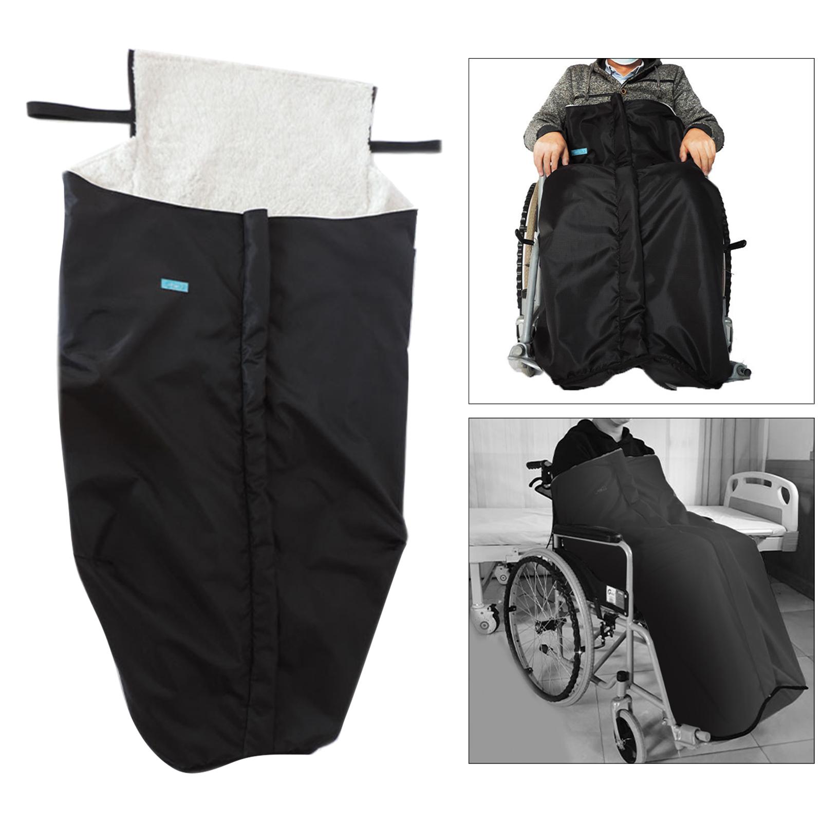 Winter Thick Plush Fleece Lined Wheelchair Blanket for Elderly Black