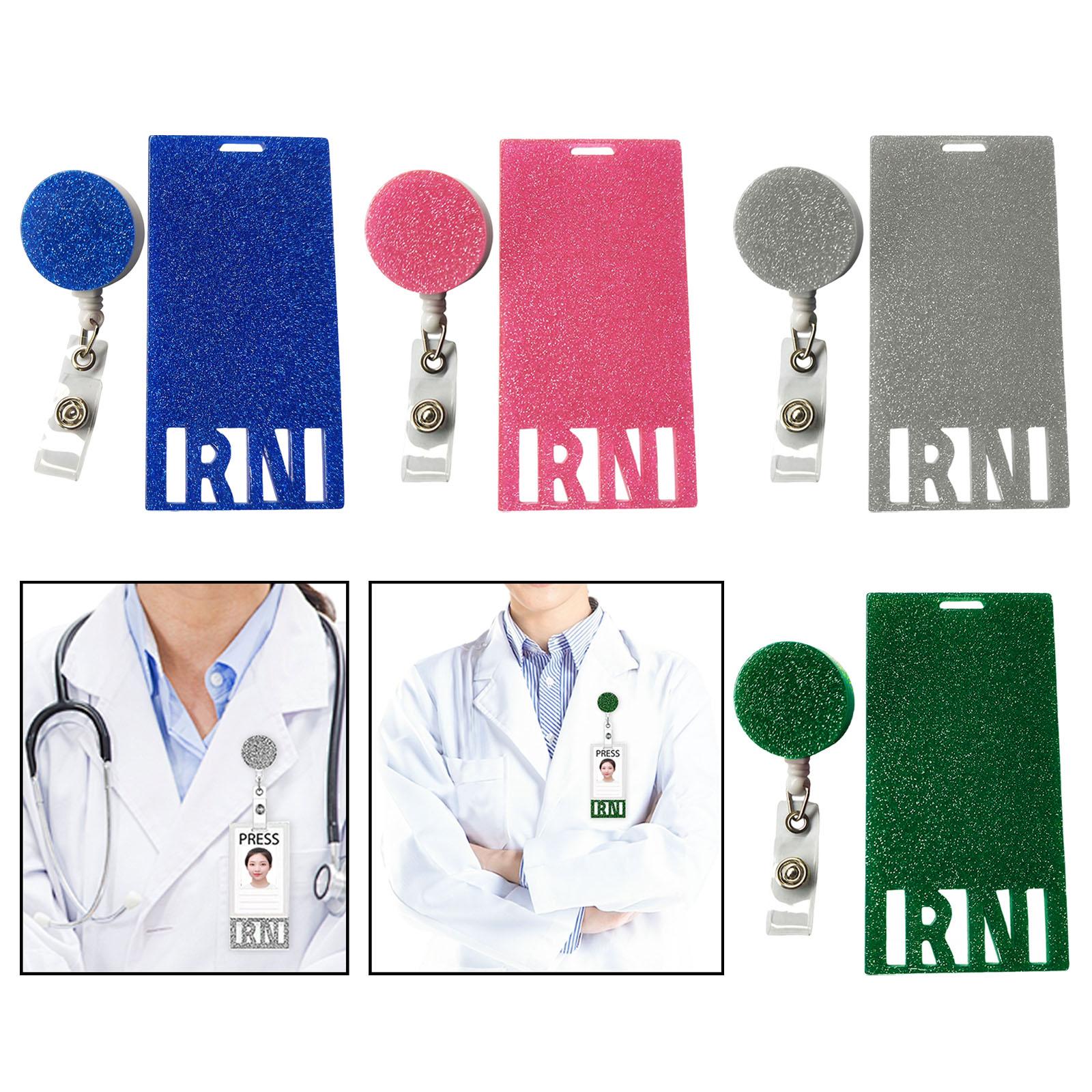 Photocard Holder Badge Holder Reel Retractable Keychain for Home Backpacking blue