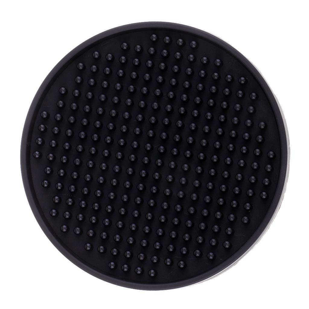 Round Drink Coasters Soft Silicone Cup Holder Mat Tableware Placemat Black
