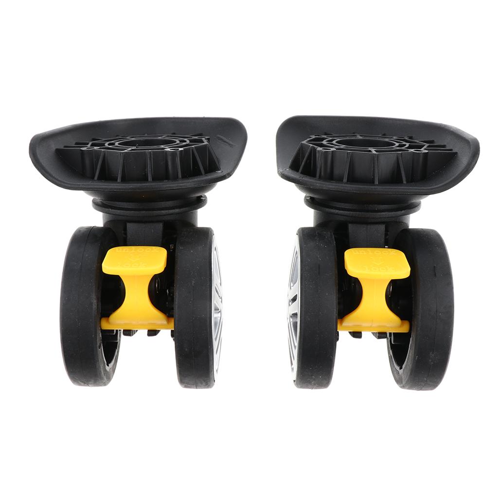 2x Universal Brake Suitcase Luggage Casters Replacement Wheels for Travel Case