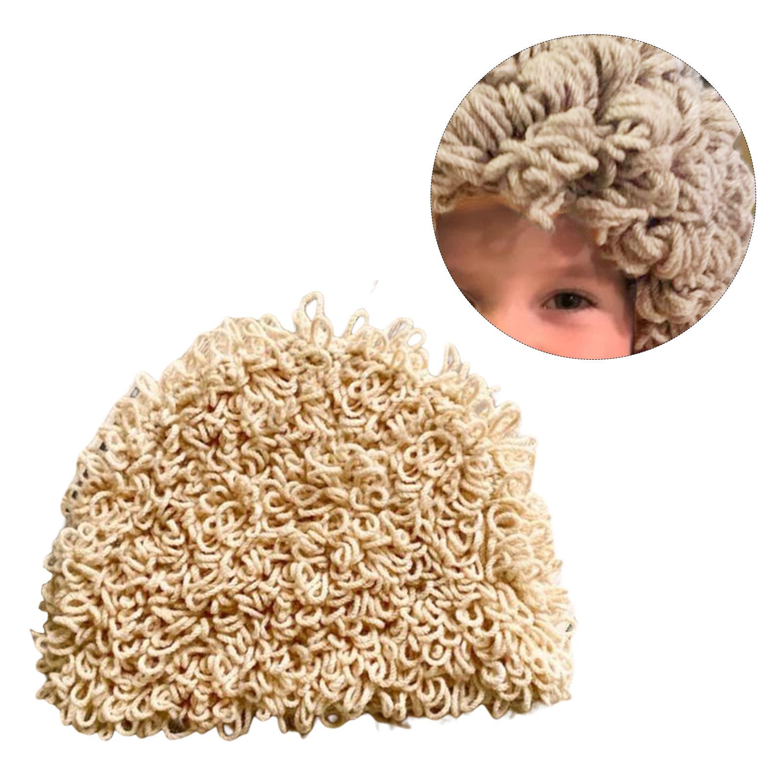 Kids Little Old Lady Costume Curly hair Khaki