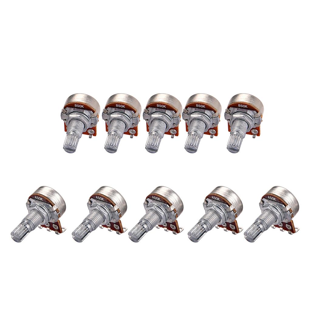 Guitar Potentiometer A50K B50K Split Shaft Linear Taper Volume Tone Pot