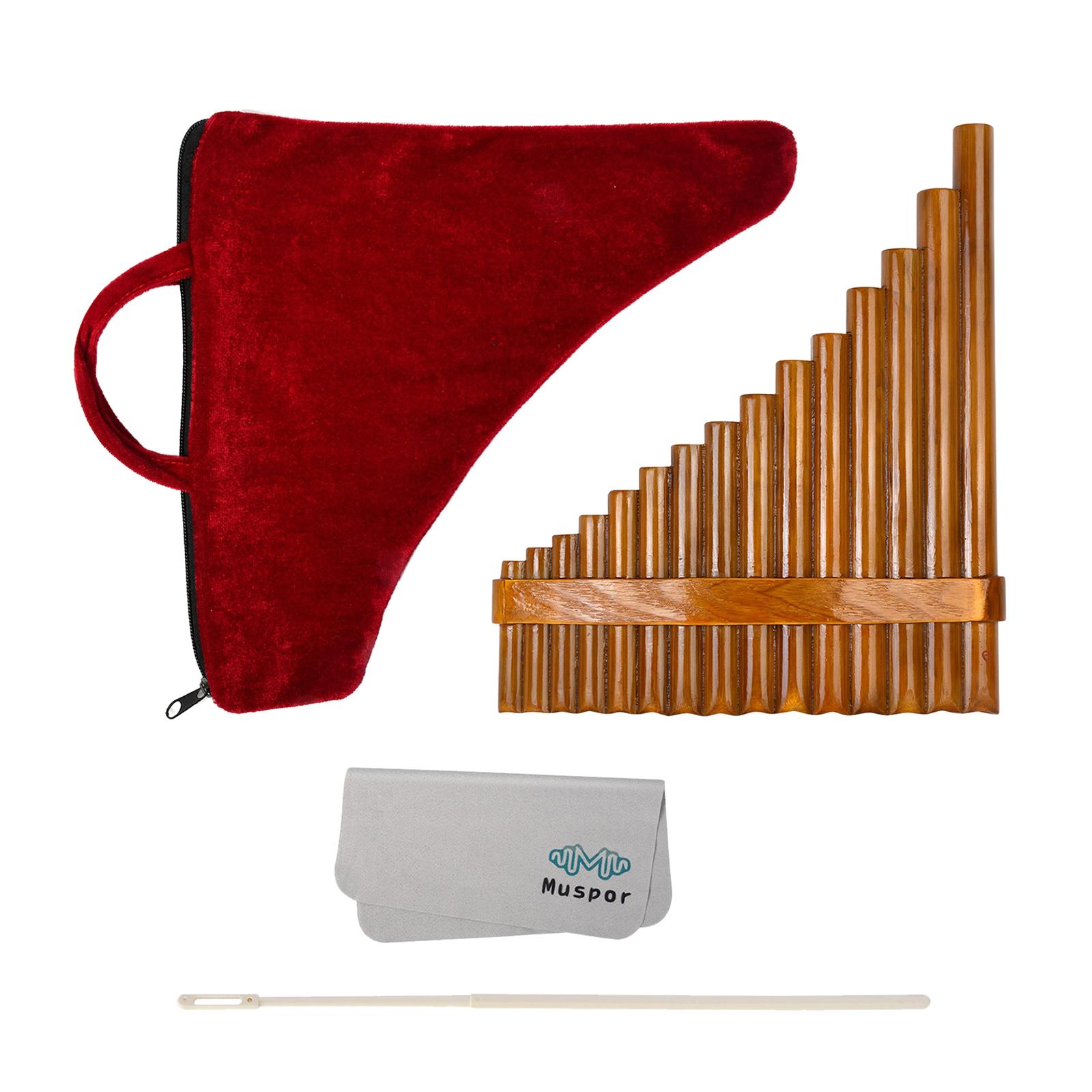 1Set Bamboo Pan Pipe Flute Woodwind G Key Instrument for Beginner Right-Hand