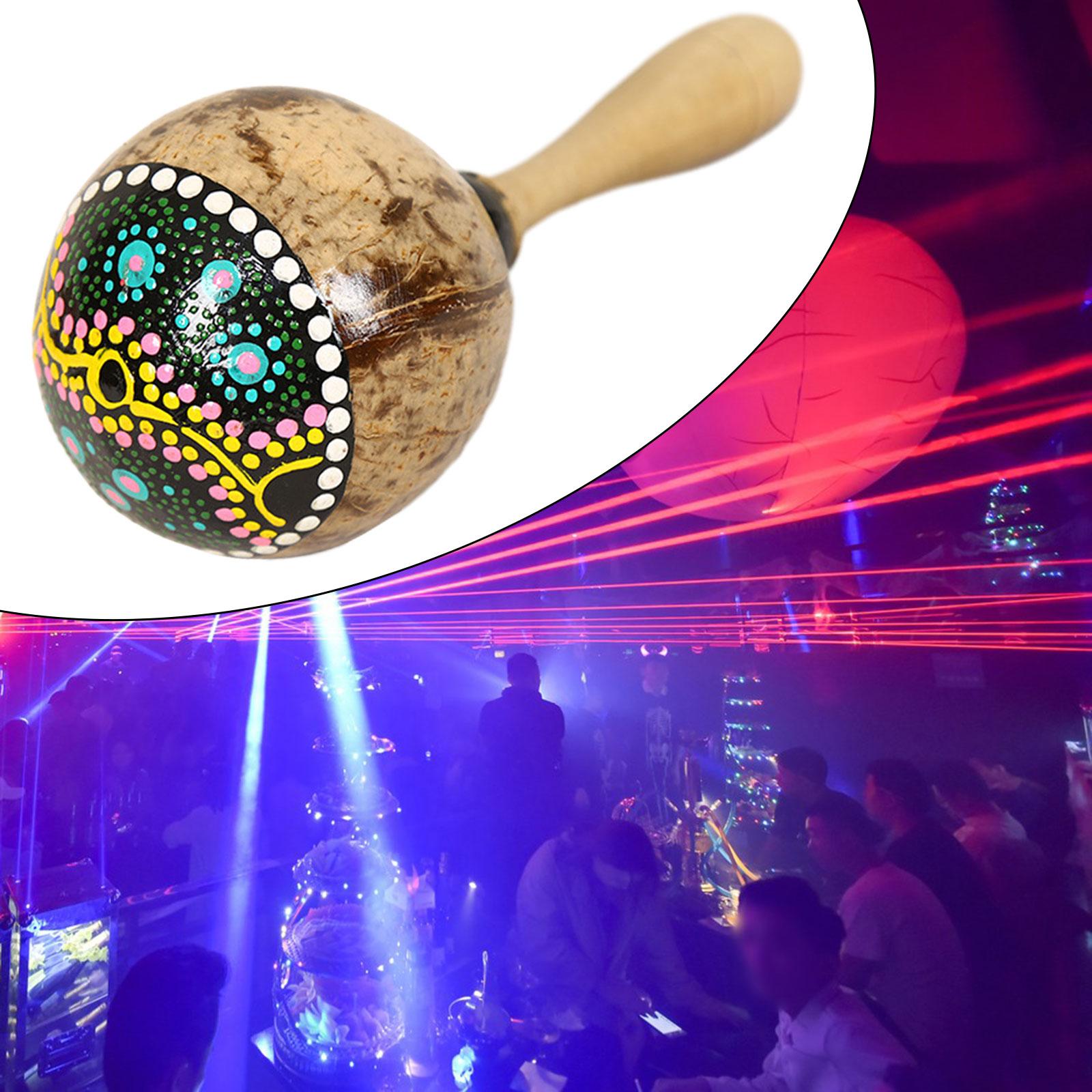 Coconut Shell Maracas Handpainted Hand Rattle for KTV Performances Gathering