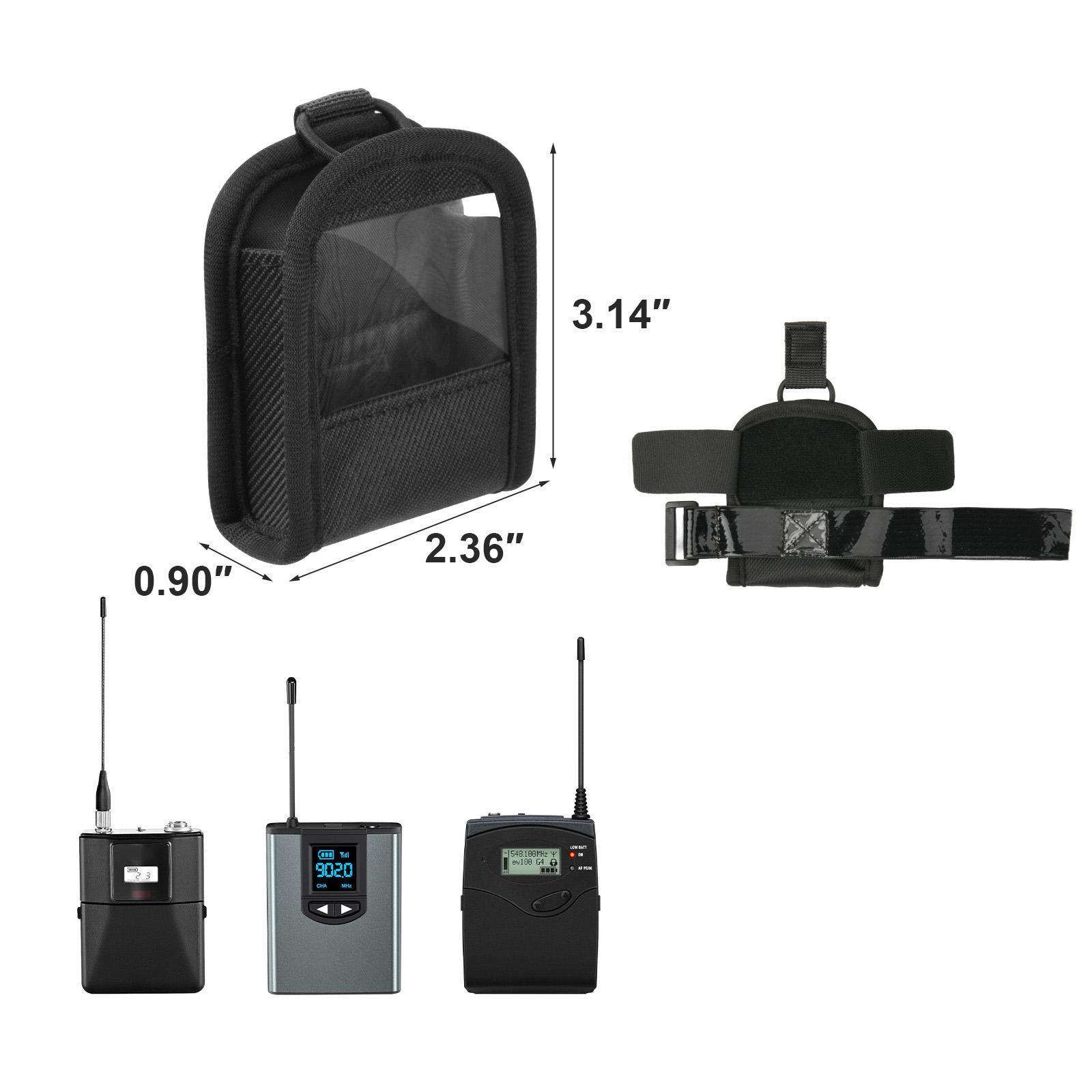 2xTransmitter Bodypack Holder Portable Sturdy Carrier Lightweight Storage Case