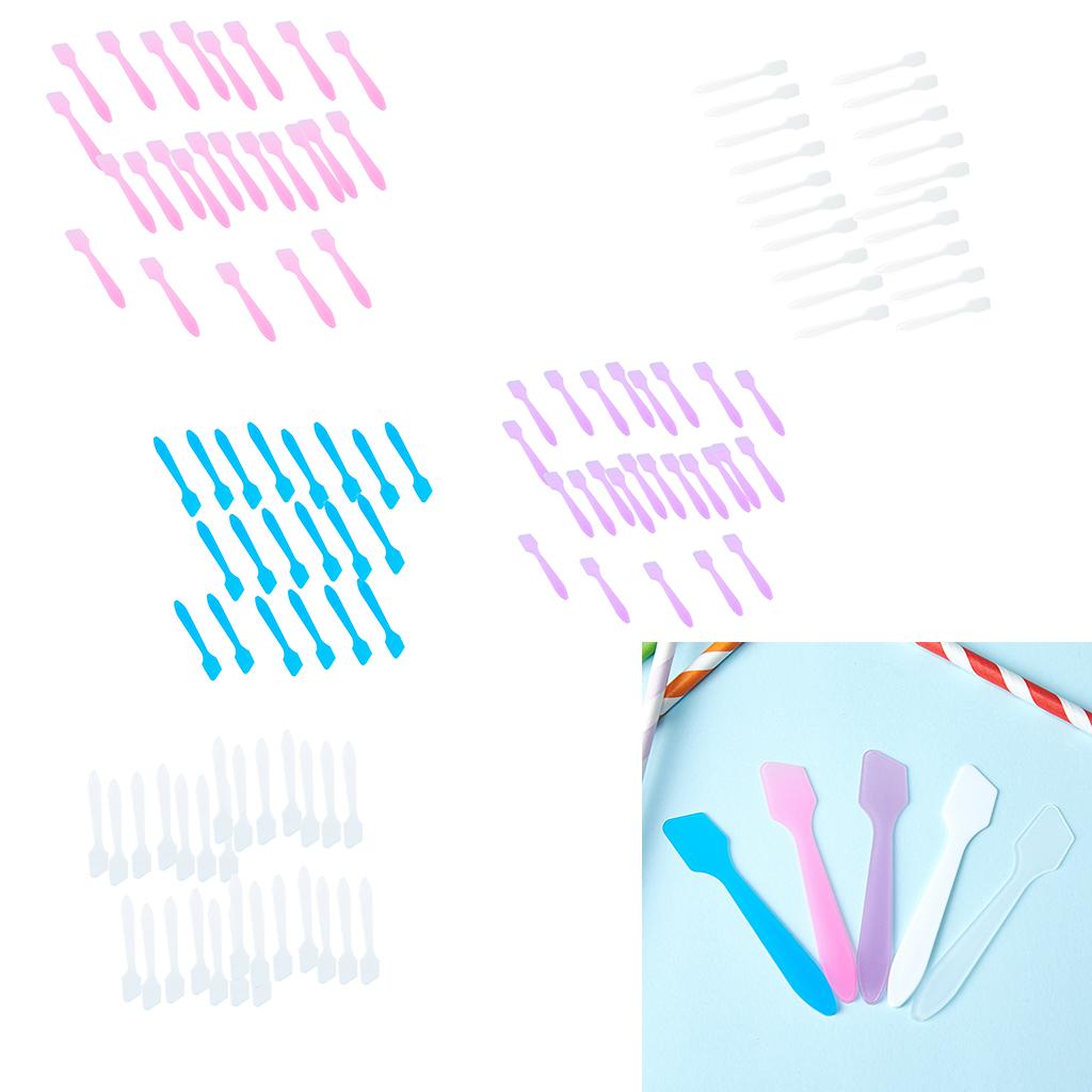 100Pcs Facial Cream Mask Spoon Cosmetic Spatula Women Beauty Tool Clear