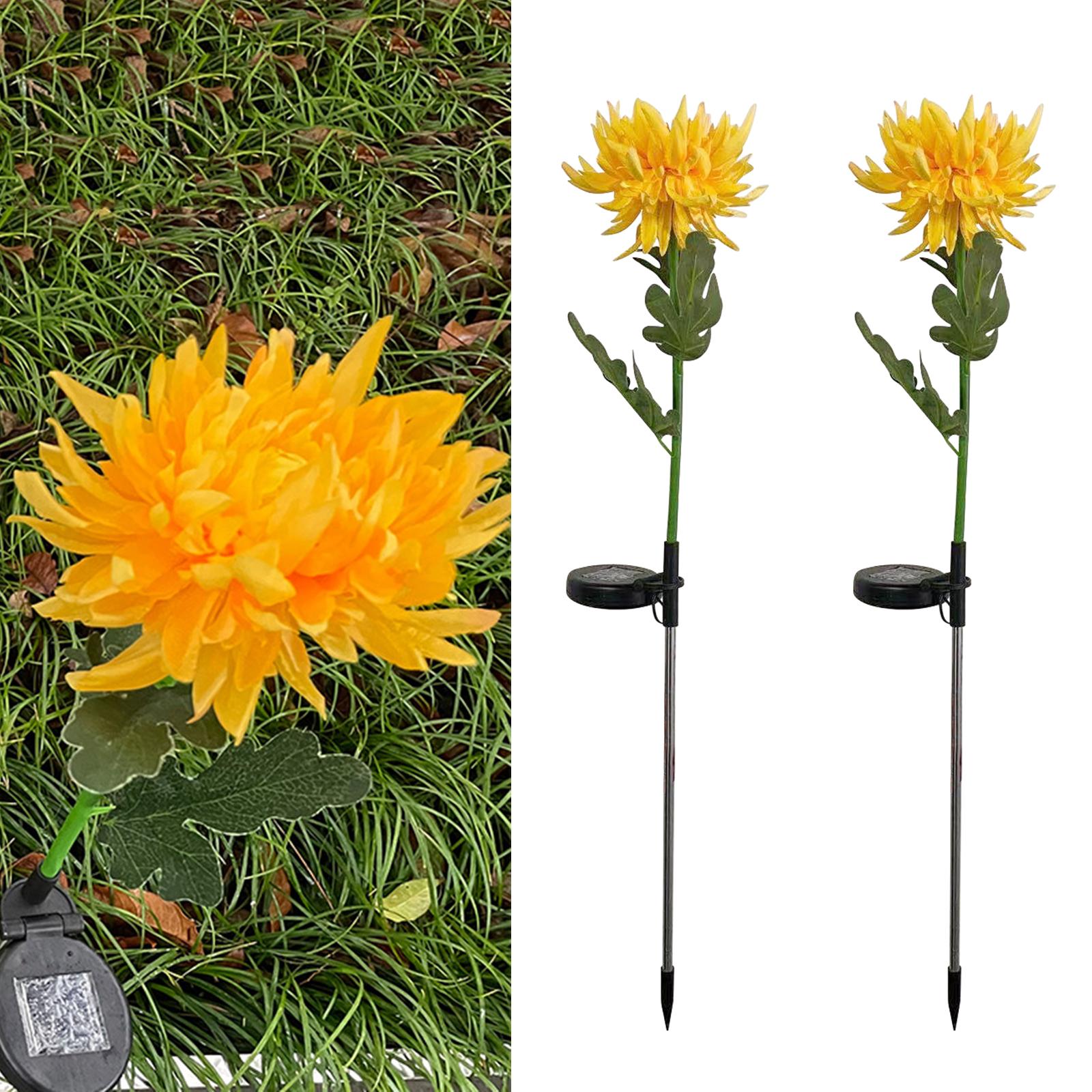 Solar Powered Light Walkway Path Ground Landscaping Led Stake Lights Yellow