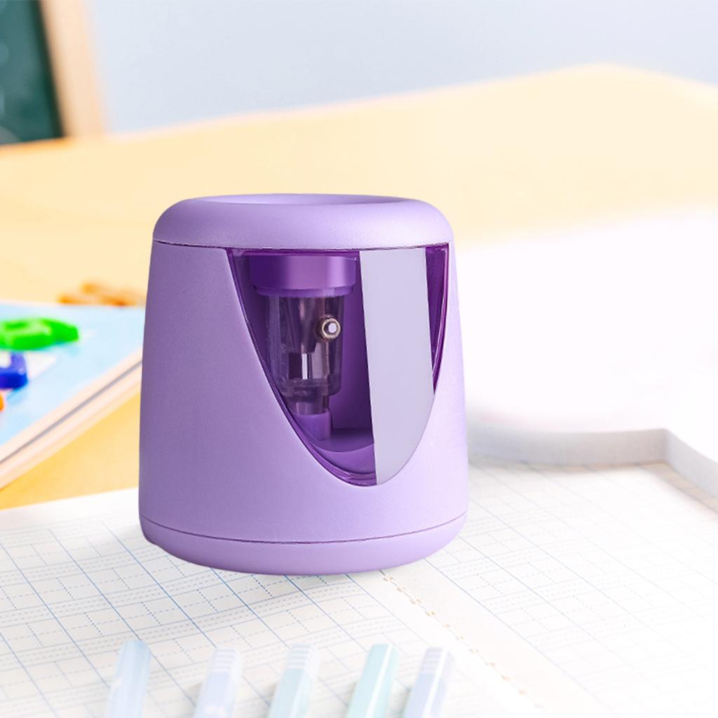 Automatic Electric Pencil Sharpener School Home Office  USB+Battery Purple