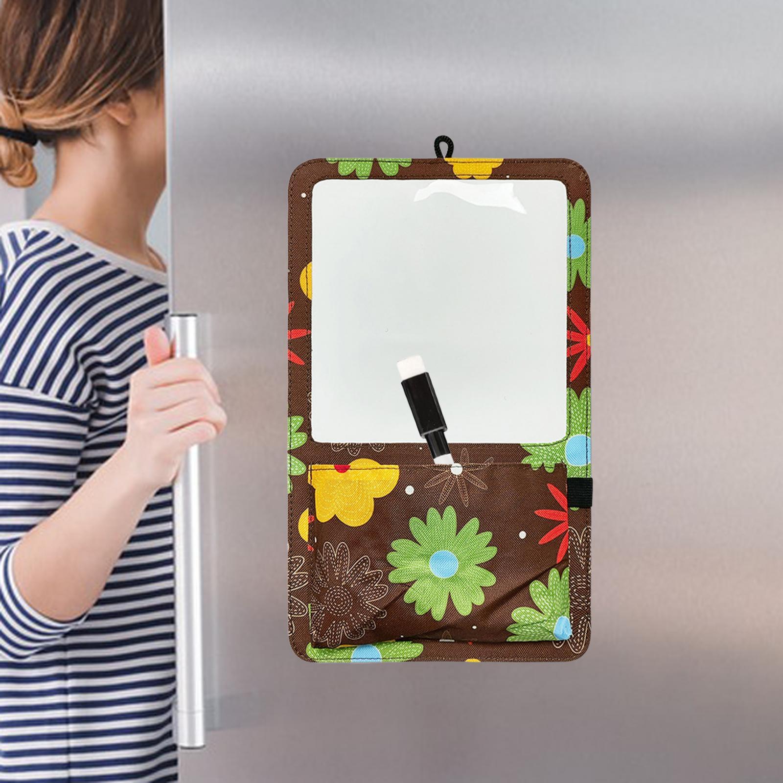 Magnetic Dry Erase Whiteboard Small Announcement Magnet Fridge Message Board Brown