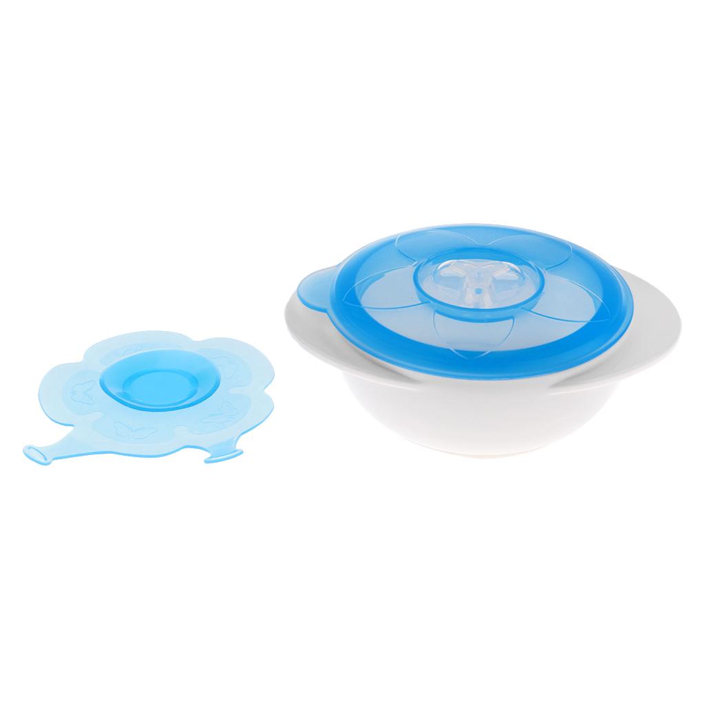 Baby Feeding Suction Base Training Bowl Slip-resistant Bowl Tableware blue