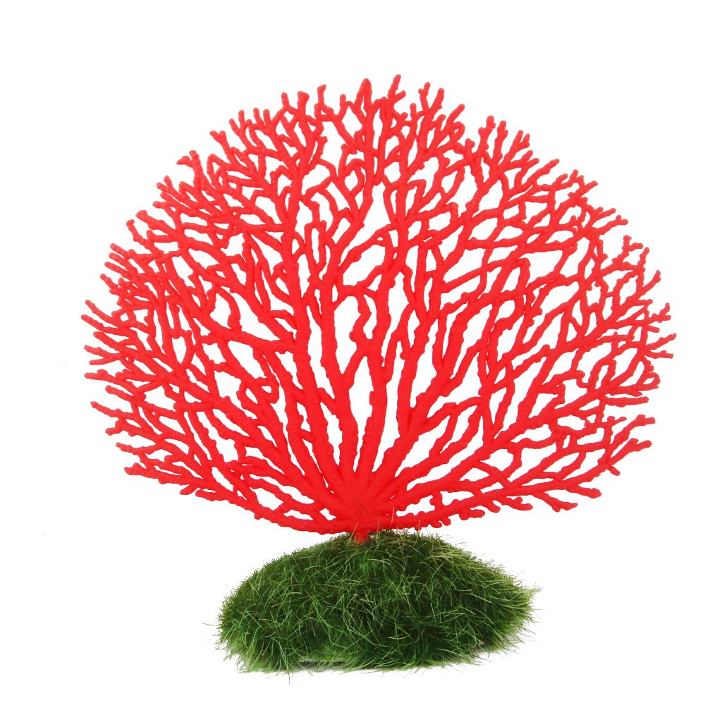 Aquarium Fish Tank Artificial Coral Ornament Underwater Plants Decorate Red