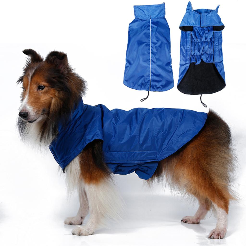 Waterproof Pet Dog Waistcoat Jacket Fleece Lined Raincoat Clothes XS Blue