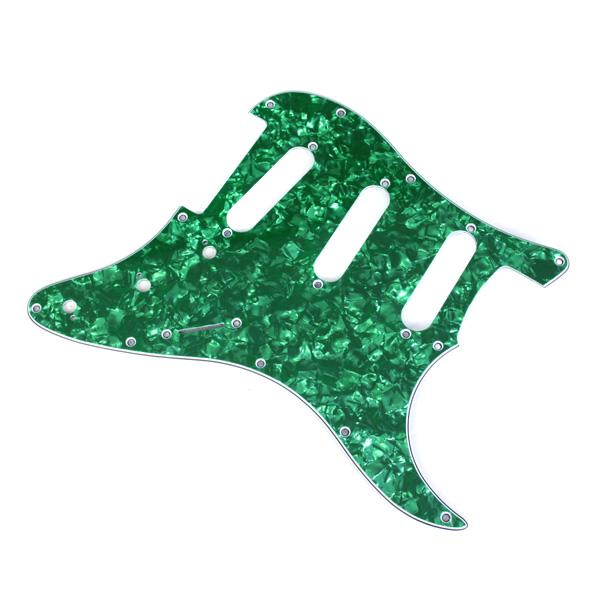 3-Ply SSS 11 Hole Pickguard Scratch Plate for China Strat Green Pearloid