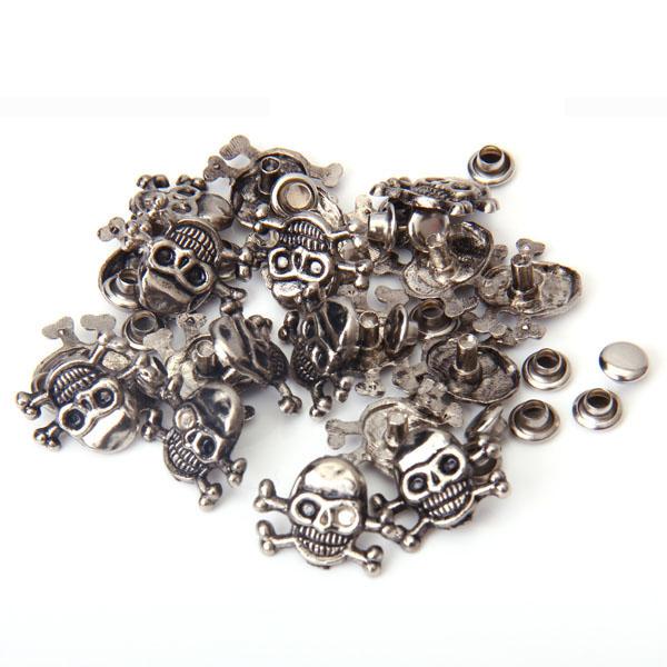 20 Sets Skull Crossbones Rivets 16 x 12mm