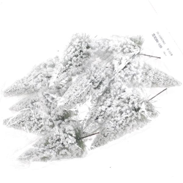 10pcs White Scenery Landscape Model Cedar Trees 12cm