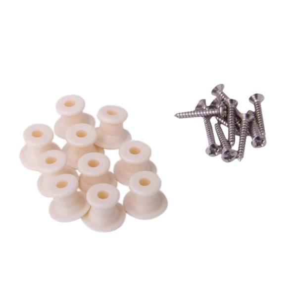 10pcs Plastic Guitar Strap Lock Button - Cream